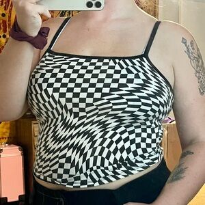 Trippy Checkerboard Tank- Size XL
